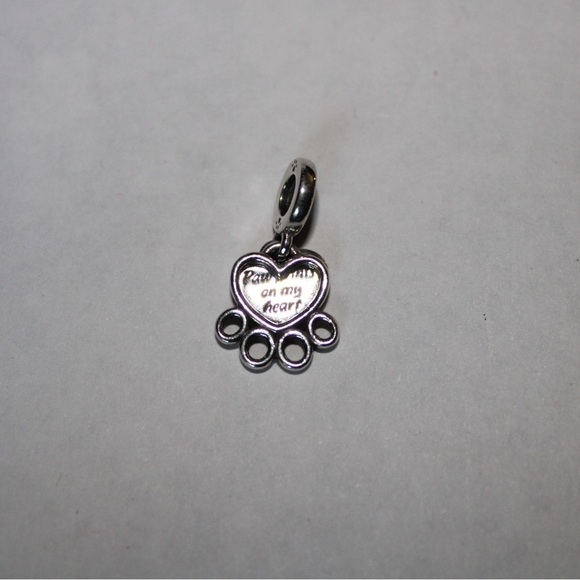 Pandora Hearts & Paw Print Dangle Charm Sterling Silver - Picture 1 of 8